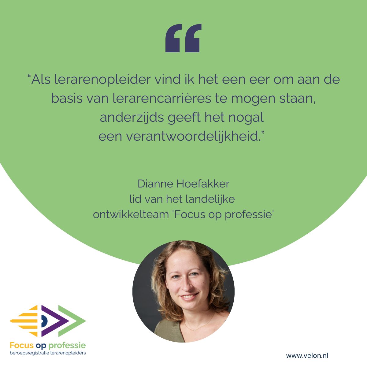 Ontwikkelteam Focus op professie: Dianne Hoefakker