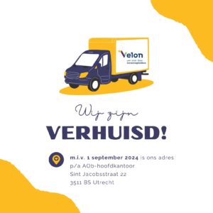 Nieuw adres Velon-bureau!